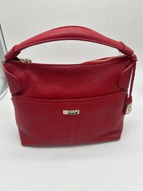 Cole Haan Red Pebbled Leather Shoulder Bag Hobo Purse NWOT Capsule Wardrobe